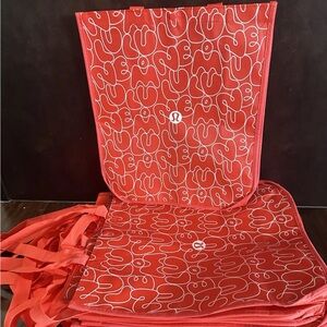 Lululemon Athletica Red Patterned Tote lot of 11